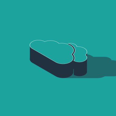 Isometric Cloud simgesi yeşil arkaplanda izole edildi. Vektör İllüstrasyonu
