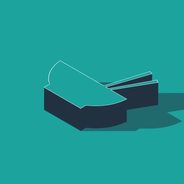 Asya yemeği ve yeşil arka planda izole edilmiş bir çift yemek çubuğu silueti olan Isometric Bowl. Hazırlık kavramı, doğu diyeti. Vektör İllüstrasyonu