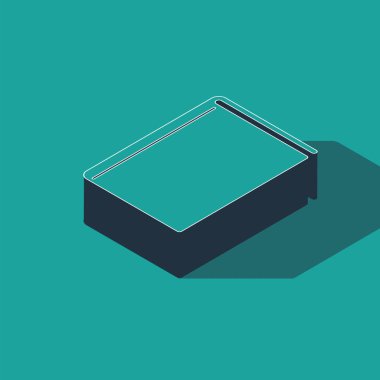 Isometric Book simgesi yeşil arkaplanda izole edildi. Vektör İllüstrasyonu