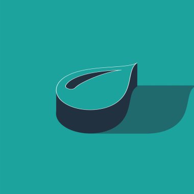 Isometric Su Damlası simgesi yeşil arkaplanda izole edildi. Vektör İllüstrasyonu