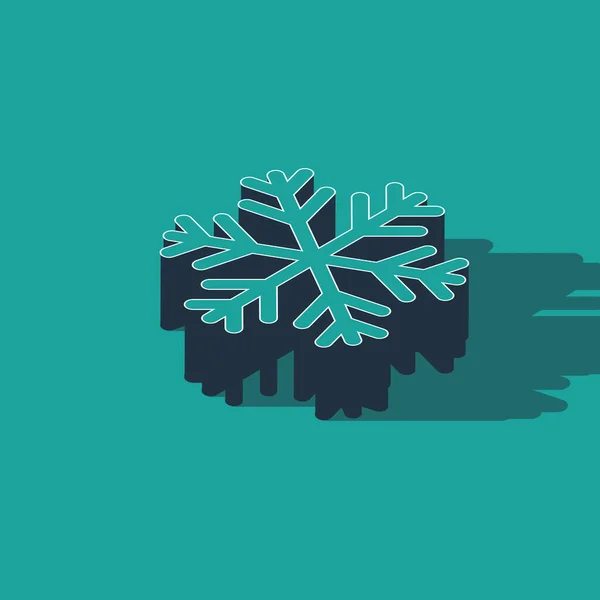 Isometrische Snowflake icoon geïsoleerd op groene achtergrond. Vector Illustratie — Stockvector