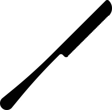 Siyah Bıçak simgesi beyaz arkaplanda izole edildi. Çatal bıçak sembolü. Vektör İllüstrasyonu