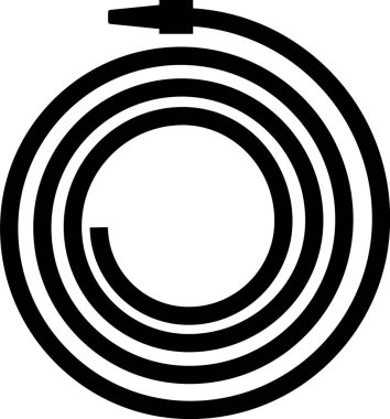 Siyah Bahçe hortumu veya yangın hortumu simgesi beyaz arka plan üzerinde izole. Sprey tabanca simgesi. Sulama ekipmanları. Vektör İllüstrasyonu