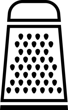 Siyah Rende simgesi beyaz arka planda yalıtılmış. Mutfak sembolü. Pişirme aleti. Çatal bıçak takımı işareti. Vektör İllüstrasyonu