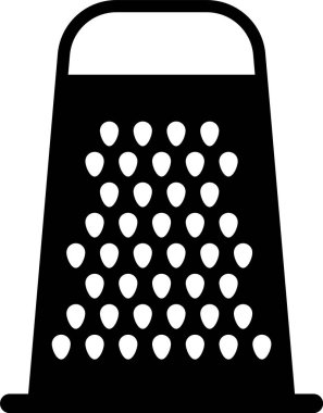 Siyah Rende simgesi beyaz arka planda yalıtılmış. Mutfak sembolü. Pişirme aleti. Çatal bıçak takımı işareti. Vektör İllüstrasyonu