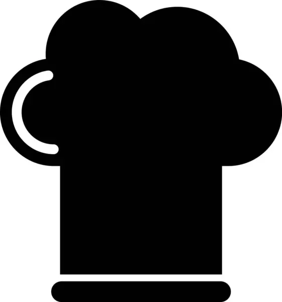 Ícone de chapéu Chef preto isolado no fundo branco. Símbolo de cozinha. Chapéu dos cozinheiros. Ilustração vetorial — Vetor de Stock