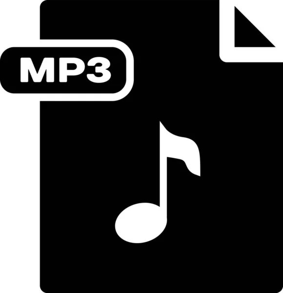 黒の Mp3 ファイル ドキュメント。白い背景に隔離されたmp3ボタンアイコンをダウンロードします。Mp3 音楽フォーマット記号。Mp3 ファイルシンボル。ベクトルイラストレーション — ストックベクタ