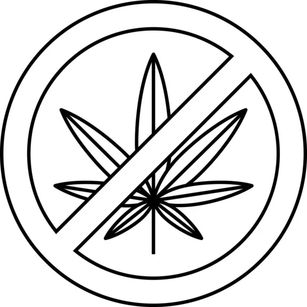 Black Stop marijuana or cannabis leaf icon isolated on white background. No smoking marijuana. Hemp symbol. Vector Illustration — Stock Vector