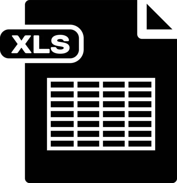 Black XLS file document. Download xls button icon isolated on white background. Excel file symbol. Vector Illustration — Stock Vector