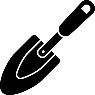 Siyah Bahçe mala maça veya kürek simgesi beyaz arka plan üzerinde izole. Bahçıvanlık aleti. Bahçecilik, tarım, tarım için bir araç. Vektör İllüstrasyonu