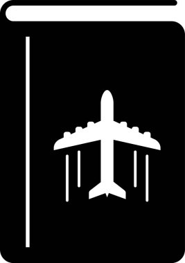 Siyah Kapak kitap seyahat rehberi simgesi beyaz arka plan üzerinde izole. Vektör İllüstrasyonu