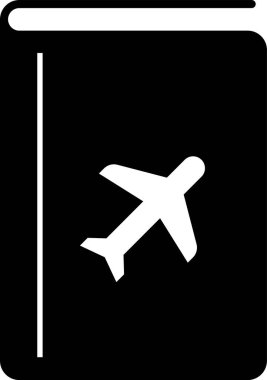 Siyah Kapak kitap seyahat rehberi simgesi beyaz arka plan üzerinde izole. Vektör İllüstrasyonu