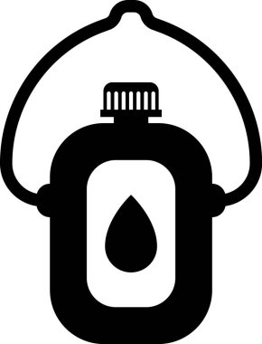 Siyah kantin su şişesi simgesi beyaz arkaplanda izole edilmiş. Turist matarası ikonu. Kampanyada bir kavanoz su kullanıldı. Vektör İllüstrasyonu