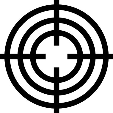 Siyah Hedef spor çekim rekabet simgesi beyaz arka plan üzerinde izole için. Atış mesafesi veya atış için numaralarla hedefi temizleyin. Vektör İllüstrasyonu