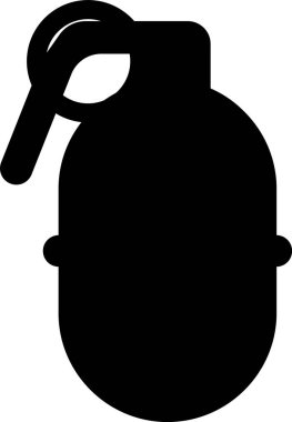 Siyah El bombası simgesi beyaz arka plan üzerinde izole. Bomba patlaması. Vektör İllüstrasyonu