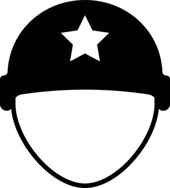 Siyah Askeri kask simgesi beyaz arka plan üzerinde izole. Savunma ve korumak ordu şapka sembolü. Koruyucu şapka. Vektör İllüstrasyonu