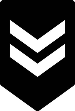 Siyah Chevron simgesi beyaz arka plan üzerinde izole. Askeri rozet işareti. Vektör İllüstrasyonu