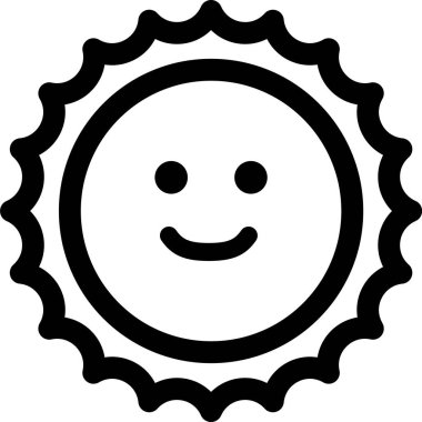 Siyah Güneş simgesi beyaz arka plan üzerinde izole. Vektör İllüstrasyonu