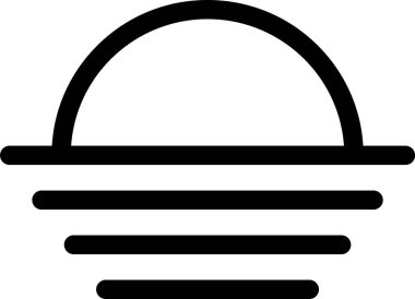 Siyah Günbatımı simgesi beyaz arkaplanda izole edildi. Vektör İllüstrasyonu