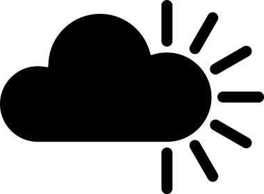 Beyaz arkaplanda siyah bulutlu simge izole edildi. Vektör İllüstrasyonu