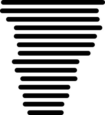 Siyah Tornado simgesi beyaz arkaplanda izole edildi. Kasırga, kasırga, fırtına bacası, kasırga ya da hortum ikonu. Vektör İllüstrasyonu