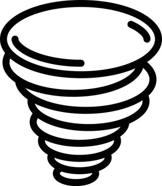 Siyah Tornado simgesi beyaz arkaplanda izole edildi. Kasırga, kasırga, fırtına bacası, kasırga ya da hortum ikonu. Vektör İllüstrasyonu