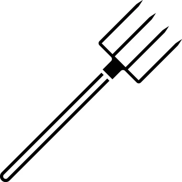Zwarte tuin Pitchfork icoon geïsoleerd op witte achtergrond. Tuin vork teken. Hulpmiddel voor de tuinbouw, landbouw, landbouw. Vector illustratie — Stockvector