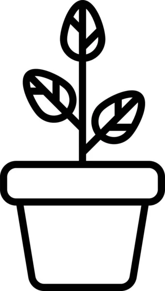 Černé květiny na ikoně hrnce izolované na bílém pozadí. Rostliny rostou v hrnci. Značka květináč. Vektorová ilustrace — Stockový vektor