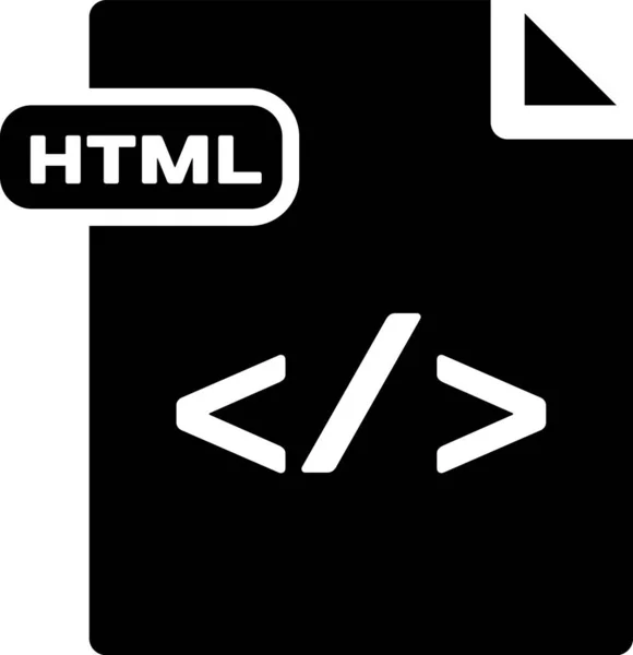 Documento de archivo HTML negro. Descargar icono del botón html aislado sobre fondo blanco. Símbolo archivo HTML. Símbolo de lenguaje de marcado. Ilustración vectorial — Archivo Imágenes Vectoriales