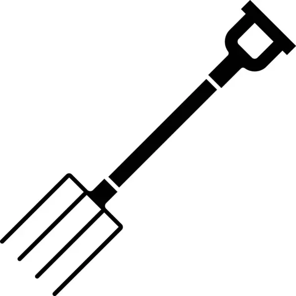 Zwarte tuin Pitchfork icoon geïsoleerd op witte achtergrond. Tuin vork teken. Hulpmiddel voor de tuinbouw, landbouw, landbouw. Vector illustratie — Stockvector
