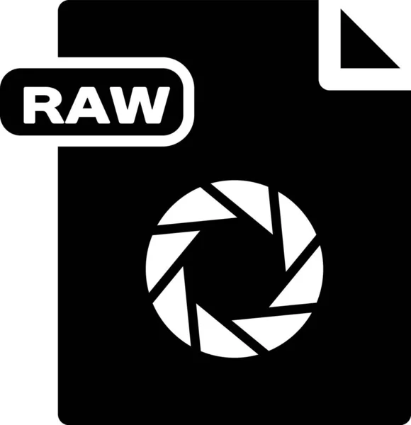 Documento de archivo RAW negro. Descargar icono de botón crudo aislado sobre fondo blanco. Símbolo RAW. Ilustración vectorial — Archivo Imágenes Vectoriales