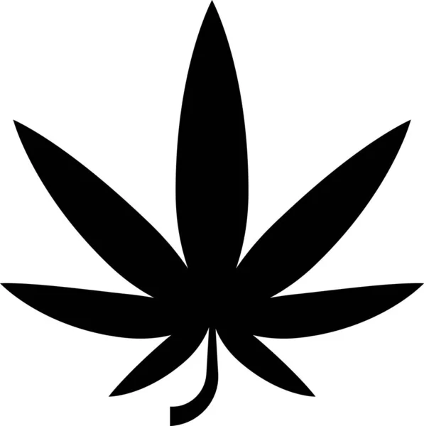 Schwarzes medizinisches Marihuana oder Cannabisblatt-Symbol isoliert auf weißem Hintergrund. Hanf-Symbol. Vektorillustration — Stockvektor