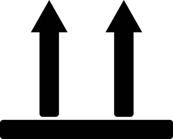 Siyah Bu yan yukarı simgesi beyaz arka plan üzerinde izole. Ambalajın üst tarafını gösteren iki ok. Kargo, bu oklar her zaman yukarı yaslar. Vektör İllüstrasyonu — Stok Vektör