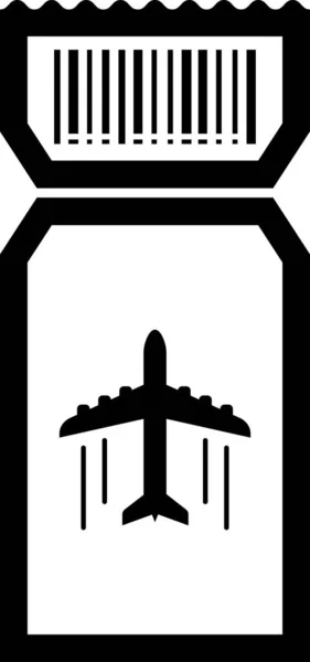 Icono del billete de Black Airline aislado sobre fondo blanco. Billete de avión. Ilustración vectorial — Vector de stock