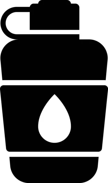 Icono de botella de agua de cantina negra aislado sobre fondo blanco. Icono del frasco turístico. Tarro de uso del agua en la campaña. Ilustración vectorial — Archivo Imágenes Vectoriales