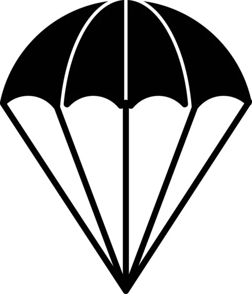 Black Parachute icon isolated on white background. Vector Illustration — Stock Vector