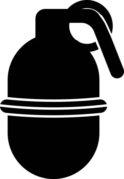 Schwarze Handgranaten-Ikone isoliert auf weißem Hintergrund. Bombenexplosion. Vektorillustration — Stockvektor