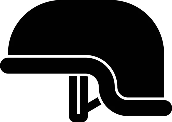 Siyah Askeri kask simgesi beyaz arka plan üzerinde izole. Savunma ve korumak ordu şapka sembolü. Koruyucu şapka. Vektör İllüstrasyonu — Stok Vektör