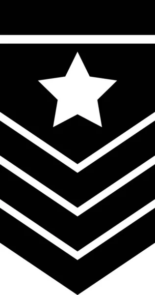 Zwarte Chevron pictogram geïsoleerd op witte achtergrond. Militaire badge teken. Vector illustratie — Stockvector