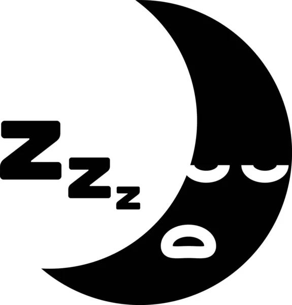 Schwarzer Mond auf weißem Hintergrund isoliert. bewölktes Nachtzeichen. Symbol für Schlafträume. Nacht- oder Bettzeichen. Vektorillustration — Stockvektor