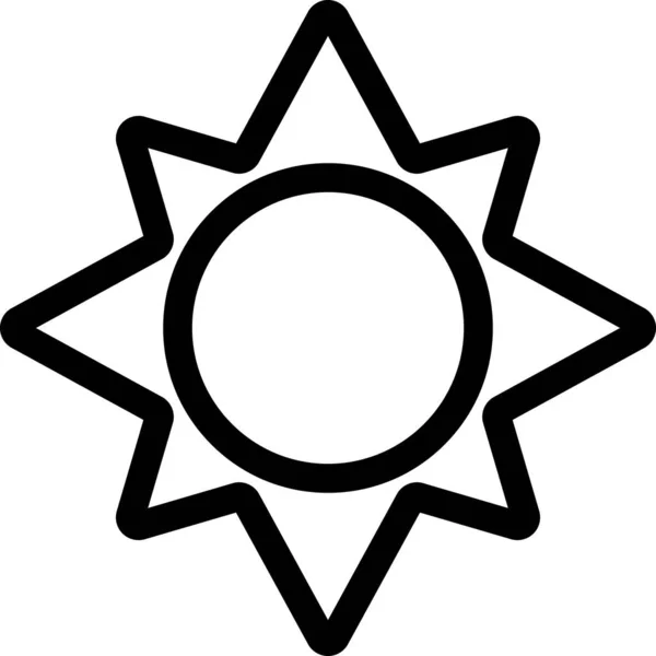 黑色太阳图标隔离在白色背景上。矢量插图 — 图库矢量图片