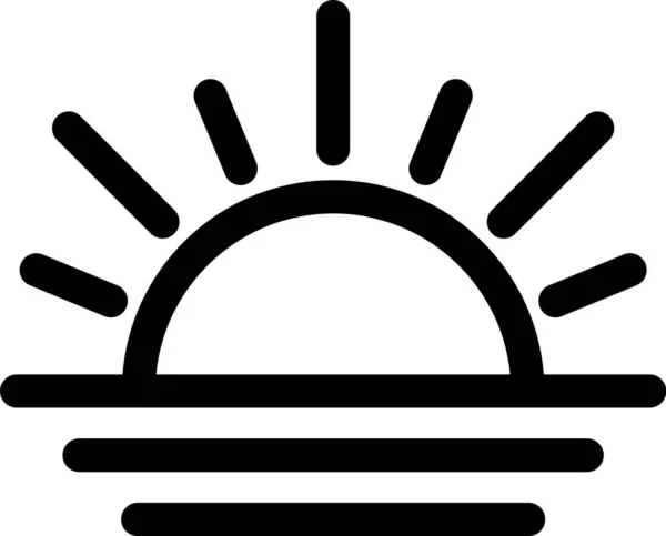 Zwarte zonsondergang pictogram geïsoleerd op witte achtergrond. Vector Illustratie — Stockvector