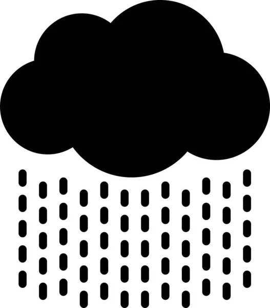 Zwarte Wolk met regenpictogram geïsoleerd op witte achtergrond. Regenwolk neerslag met regendruppels. Vector Illustratie — Stockvector