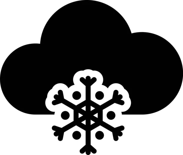 Nube negra con icono de nieve aislado sobre fondo blanco. Nube con copos de nieve. Icono de tiempo único. Signo de niebla. Ilustración vectorial — Archivo Imágenes Vectoriales