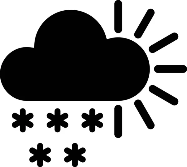 Nero Nuvoloso con icona di neve isolata su sfondo bianco. Nuvola con fiocchi di neve. Icona del tempo singolo. Segno di neve. Illustrazione vettoriale — Vettoriale Stock