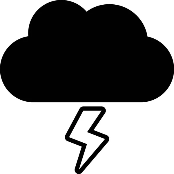 Icono de tormenta negra aislado sobre fondo blanco. Nube y relámpago. Icono del tiempo de tormenta. Ilustración vectorial — Vector de stock