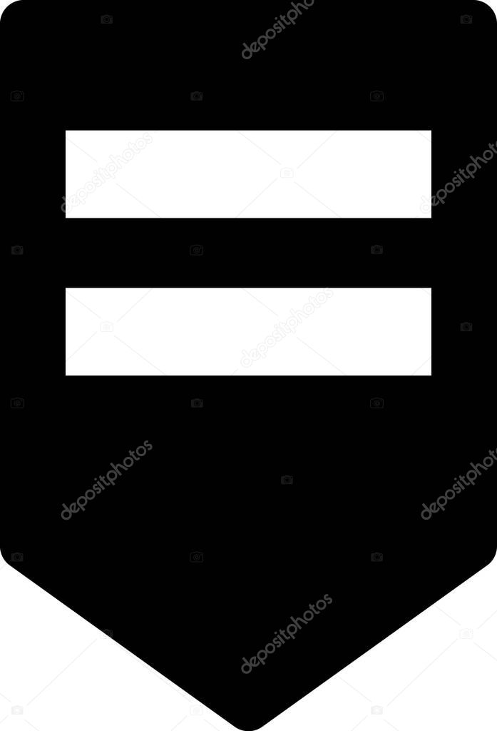 Black Chevron icon isolated on white background. Military badge sign. Vector Illustration