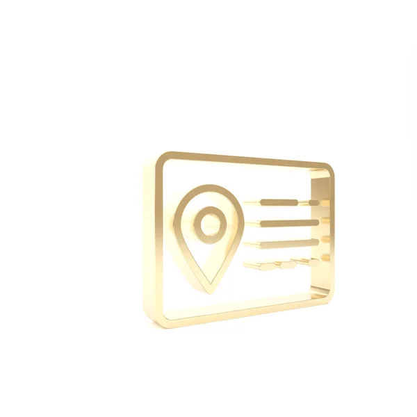 Gold Address book line icon isolated on white background. Telephone directory. 3d illustration 3D render