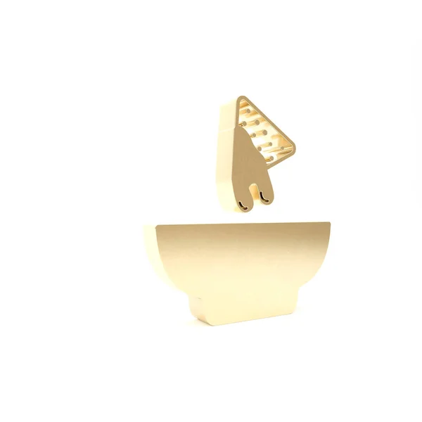 Guld Nachos i platta ikon isolerad på vit bakgrund. Tortillachips eller nachos tortillas. Traditionell mexikansk snabbmat. 3D-illustration 3D-återgivning — Stockfoto