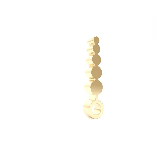 Guld Anal pärlor ikon isolerad på vit bakgrund. Analkulor tecken. Fetischt tillbehör. Sexleksaker för män och kvinnor. 3D-illustration 3D-återgivning — Stockfoto